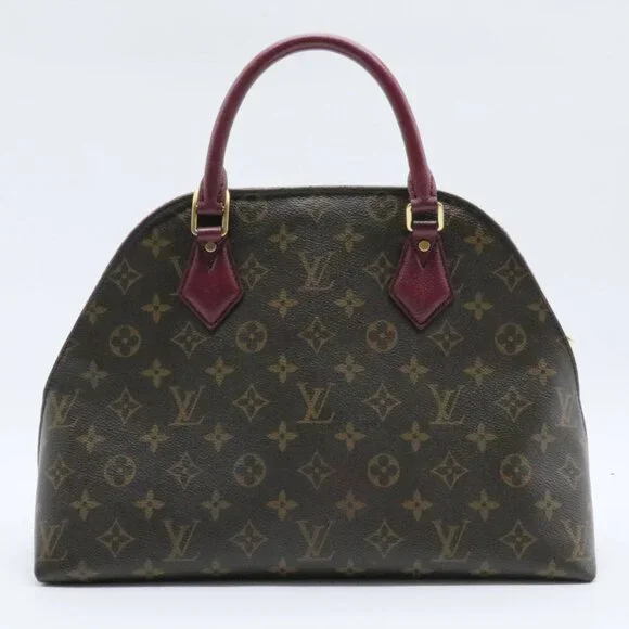 Louis Vuitton ALMA Handbag in Monogram Coated Canvas Brown Contrast Burgundy - Picture 4 of 11